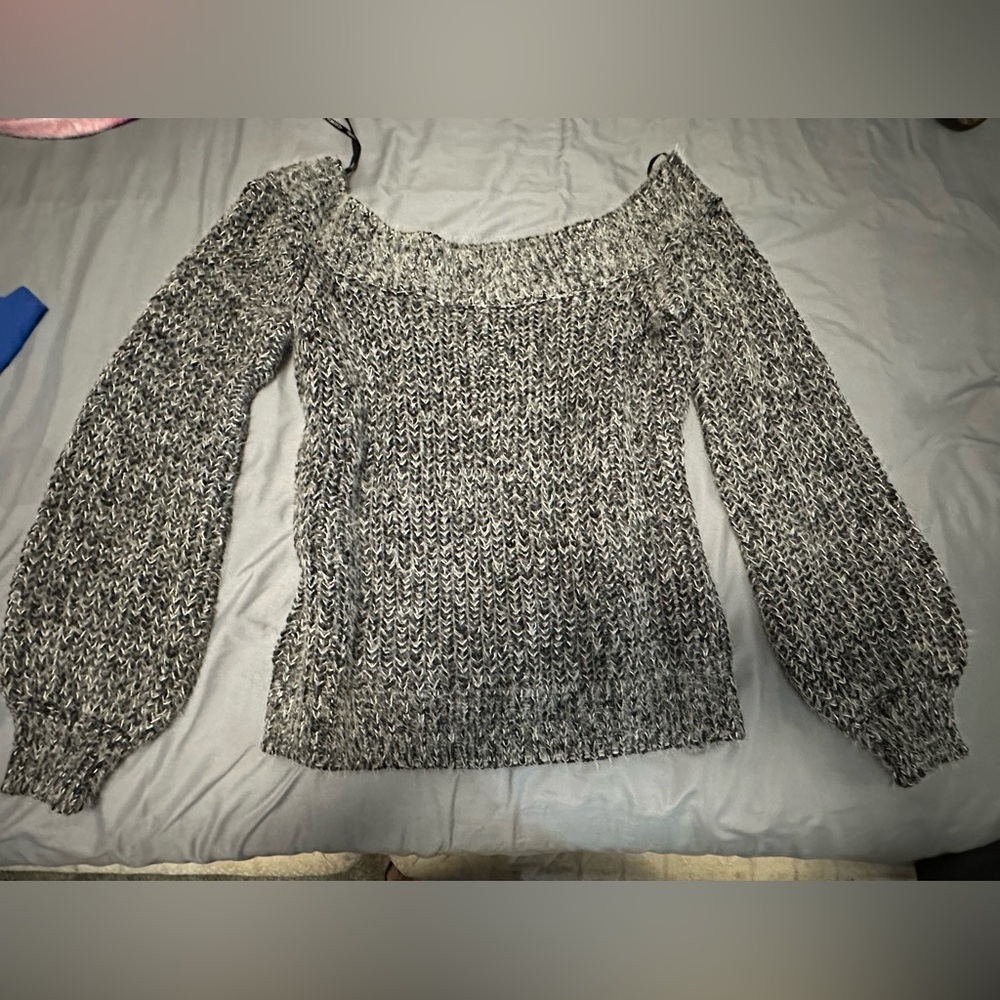 Off shoulder knit sweater